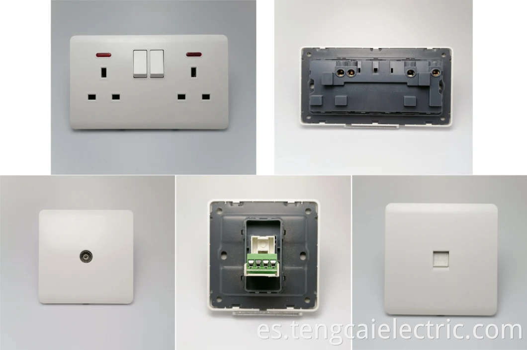 Nuevo socket de interruptor de luz de pared eléctrica 13A Reino Unido